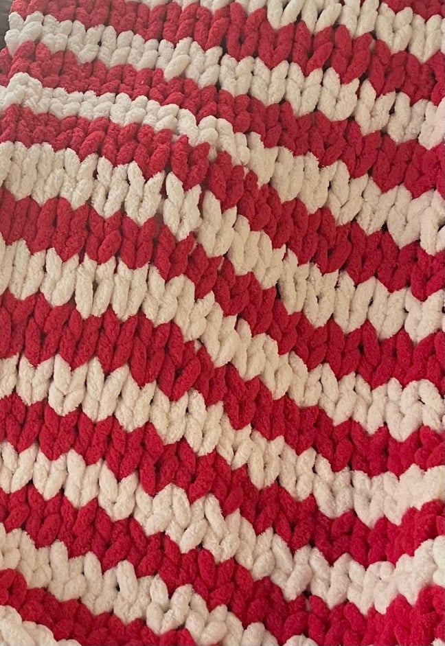 Candy Cane throw with Light Pink and Magenta